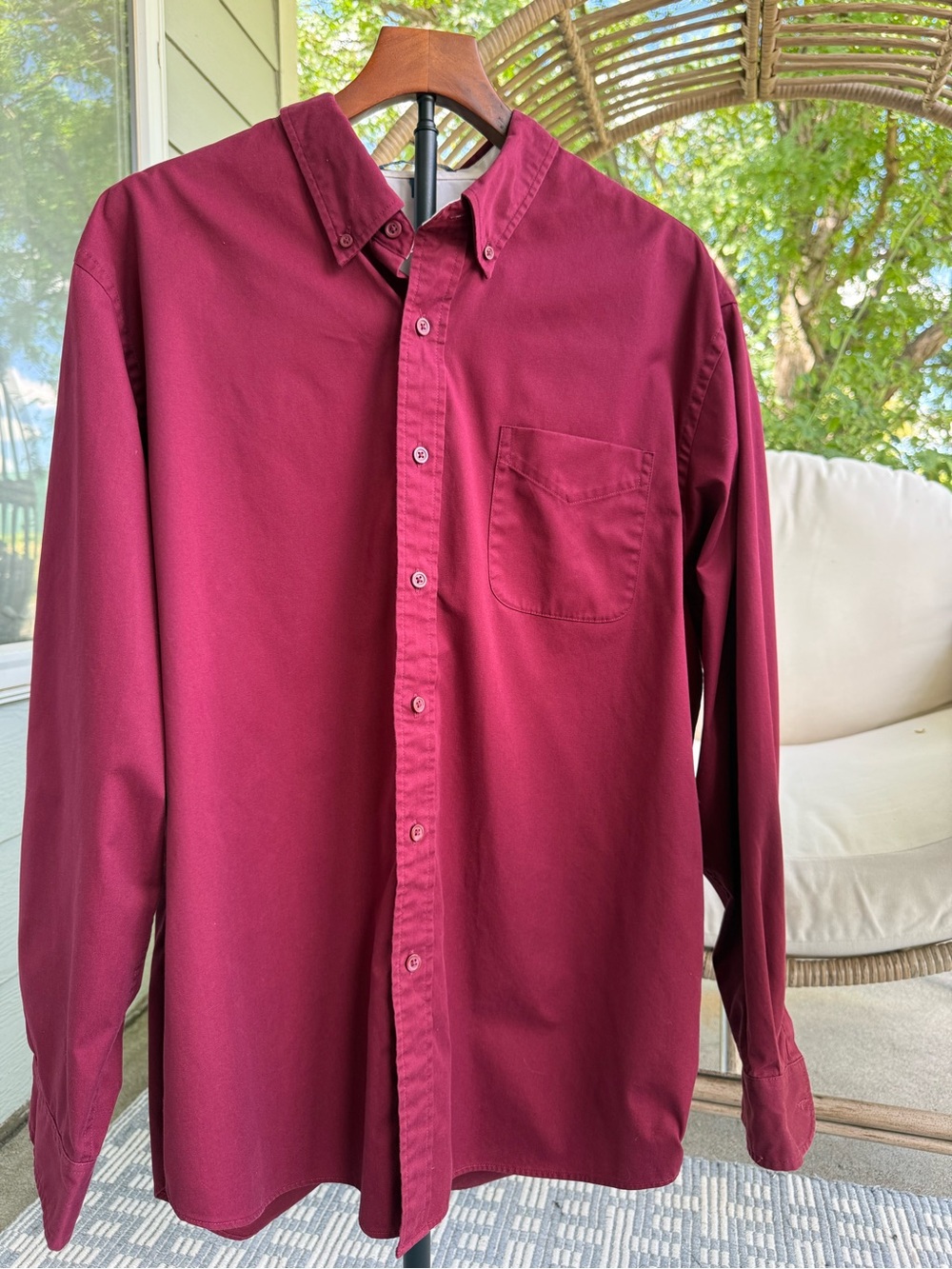 Port Authority Men's Wine Button-Down Shirt Size XL